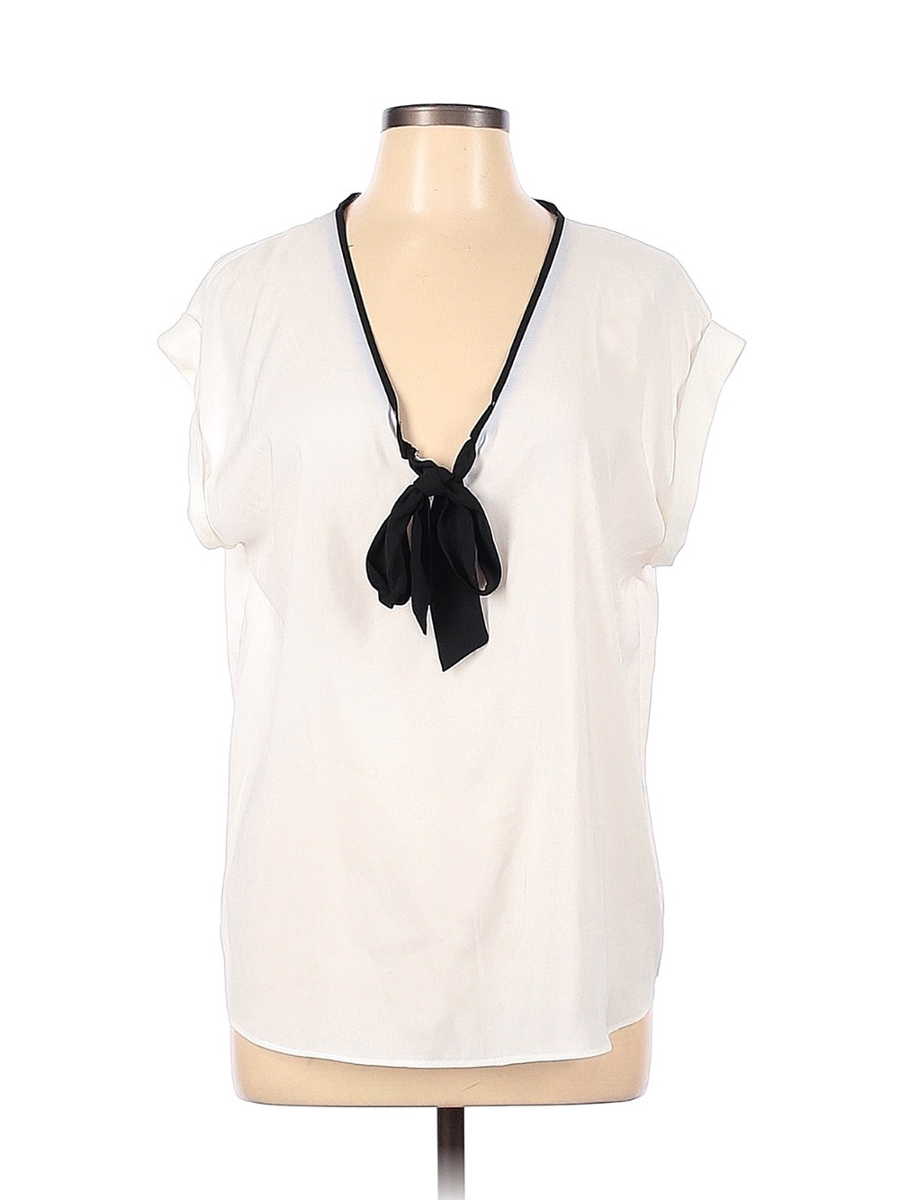 White Blouse with Black Bow